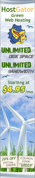 Hostgator green wind powered web hosting only $4.95 a month